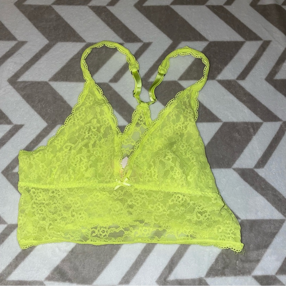 Victoria’s Secret Neon Yellow Lace Bralette